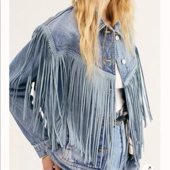 We the Free Free People After Hours Denim Jacket Medium - Picture 2 of 11